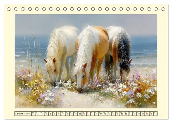 Produktbild: Hufe am Strand. Pferde im Schein des K&uuml;stenlichts (Tischkalender 2027 DIN A5 quer), CALVENDO Monatskalender