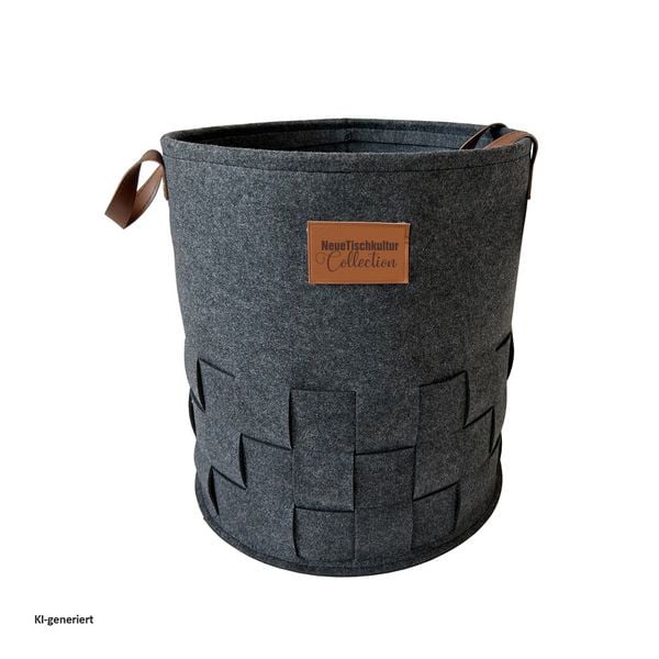 Produktbild: HTI-Living W&auml;schekorb 55 Liter Briena Filz Dunkelgrau W&auml;schekorb 55 Liter Briena Filz Dunkelgrau