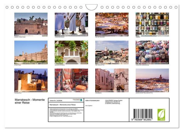 Produktbild: Marrakesch - Momente einer Reise (Wandkalender 2027 DIN A4 quer), CALVENDO Monatskalender