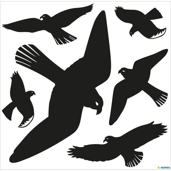 Produktbild: HERMA Warnv&ouml;gel Aufkleber f&uuml;r Fenster 30x30 cm wetterfest