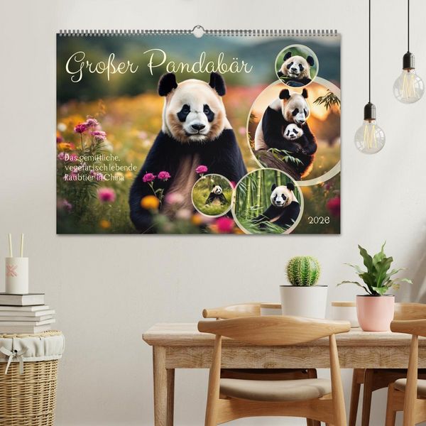 Produktbild: Gro&szlig;er Pandab&auml;r (Wandkalender 2026 DIN A2 quer), CALVENDO Monatskalender