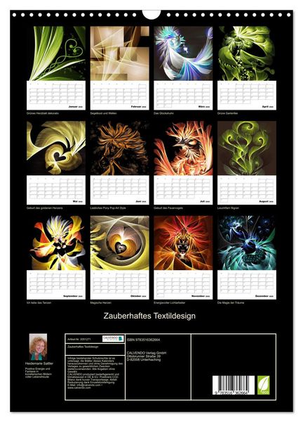 Produktbild: Zauberhaftes Textildesign (Wandkalender 2026 DIN A3 hoch), CALVENDO Monatskalender