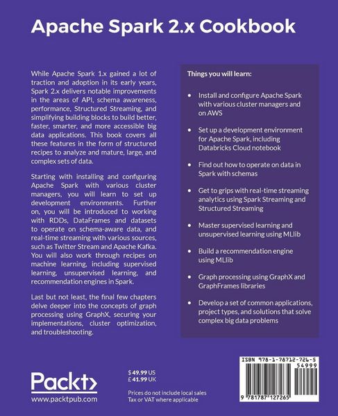 Produktbild: Apache Spark 2.x Cookbook