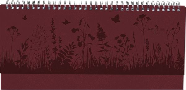 Tisch-Querkalender Nature Line Flower 2025 - Tisch-Kalender - Büro-Kalender quer 29,7x13,5 cm - 1 Woche 2 Seiten - Umwel