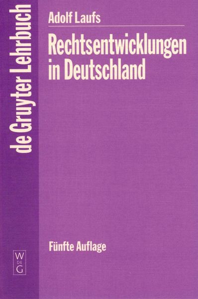 Produktbild: Rechtsentwicklungen in Deutschland