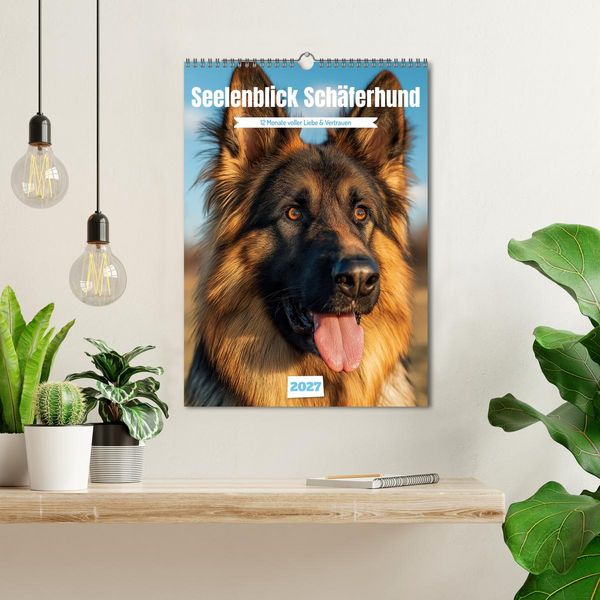 Produktbild: Seelenblick Sch&auml;ferhund (Wandkalender 2027 DIN A3 hoch), CALVENDO Monatskalender