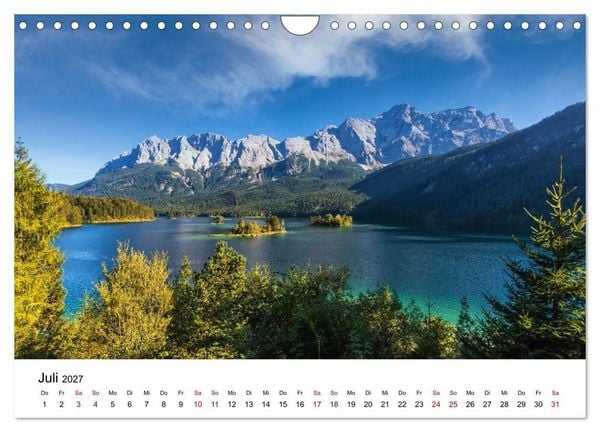 Produktbild: Bayerische Seen - Wo die Berge das Wasser ber&uuml;hren (Wandkalender 2027 DIN A4 quer), CALVENDO Monatskalender