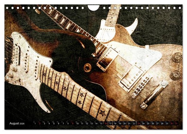 Produktbild: GUITARS Vintage Style (Wall Calendar 2026 DIN A4 landscape), CALVENDO 12 Month Wall Calendar
