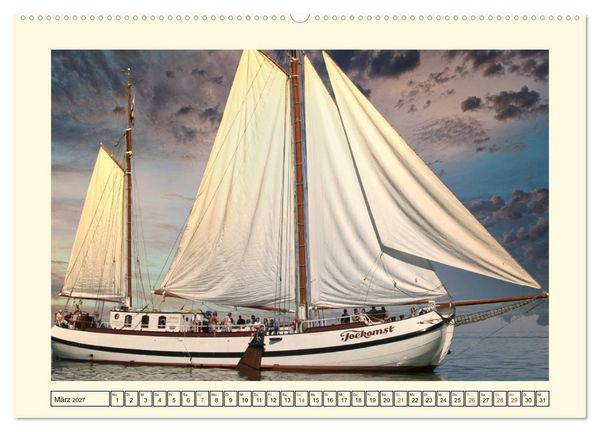 Produktbild: Segeln im Sonnenuntergang (hochwertiger Premium Wandkalender 2027 DIN A2 quer), Kunstdruck in Hochglanz