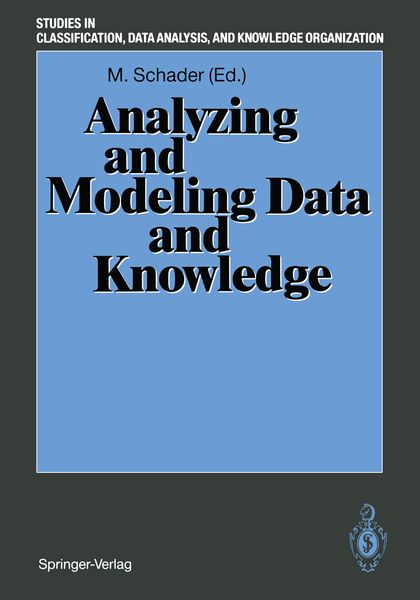 Produktbild: Analyzing and Modeling Data and Knowledge