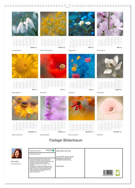 Produktbild: Farbiger Bl&uuml;tentraum (Wandkalender 2026 DIN A2 hoch), CALVENDO Monatskalender