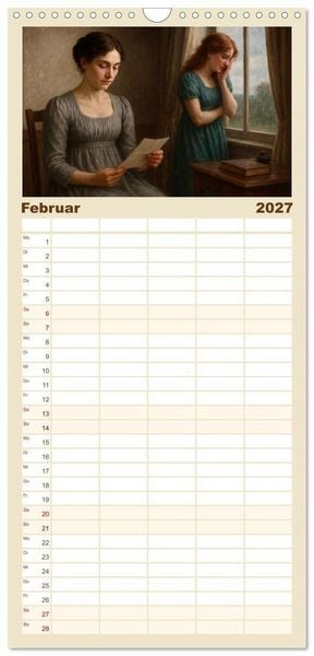 Produktbild: Familienplaner 2027 - Jane Austen mit 5 Spalten (Wandkalender, 21 x 45 cm) CALVENDO
