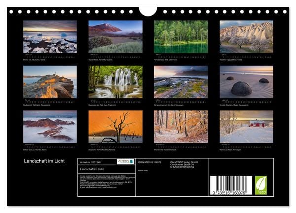 Produktbild: Landschaft im Licht (Wandkalender 2026 DIN A4 quer), CALVENDO Monatskalender