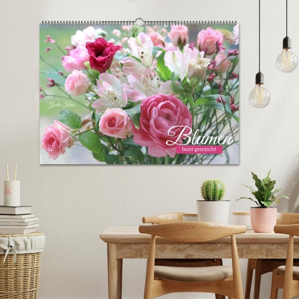 Produktbild: Blumen, bunt gemischt (Wandkalender 2027 DIN A2 quer), CALVENDO Monatskalender