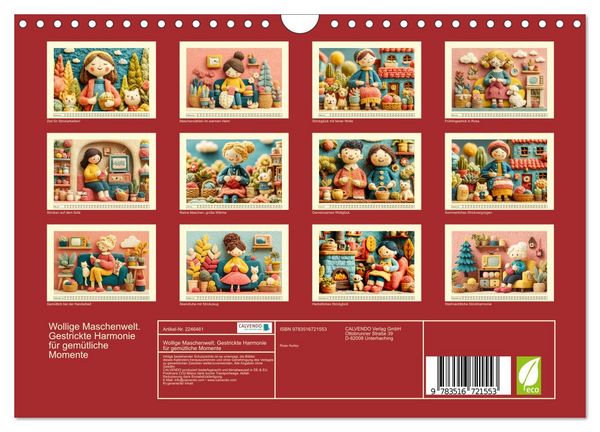 Produktbild: Wollige Maschenwelt. Gestrickte Harmonie f&uuml;r gem&uuml;tliche Momente (Wandkalender 2026 DIN A4 quer), CALVENDO Monatskalender