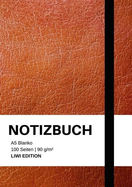 Produktbild: Notizbuch A5 blanko - 100 Seiten 90g/m&sup2; - Soft Cover Braun - Papier
