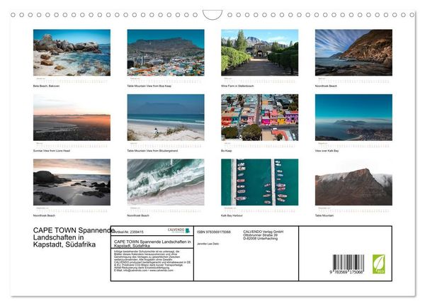 Produktbild: CAPE TOWN Spannende Landschaften in Kapstadt, S&uuml;dafrika (Wandkalender 2027 DIN A3 quer), CALVENDO Monatskalender