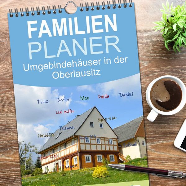 Produktbild: Familienplaner 2026 - Umgebindeh&auml;user in der Oberlausitz mit 5 Spalten (Wandkalender, 21 x 45 cm) CALVENDO