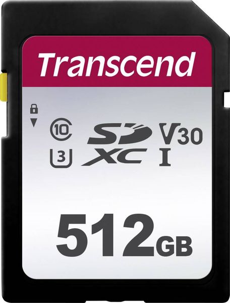 Transcend Premium 300S SDXC-Karte 512GB Class 10, UHS-I, UHS-Class 3, v30 Video Speed Class