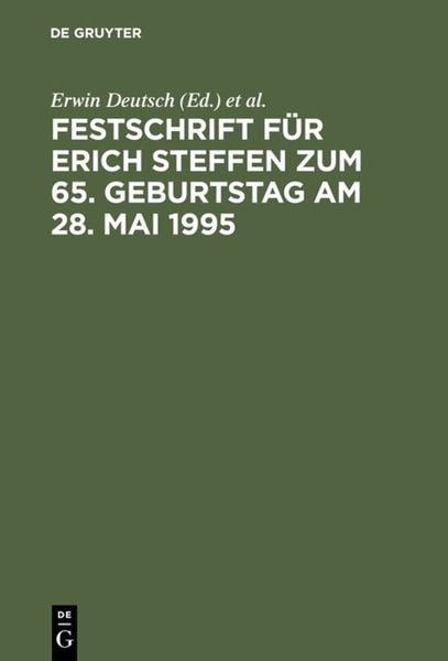 Produktbild: Festschrift f&uuml;r Erich Steffen zum 65. Geburtstag am 28. Mai 1995
