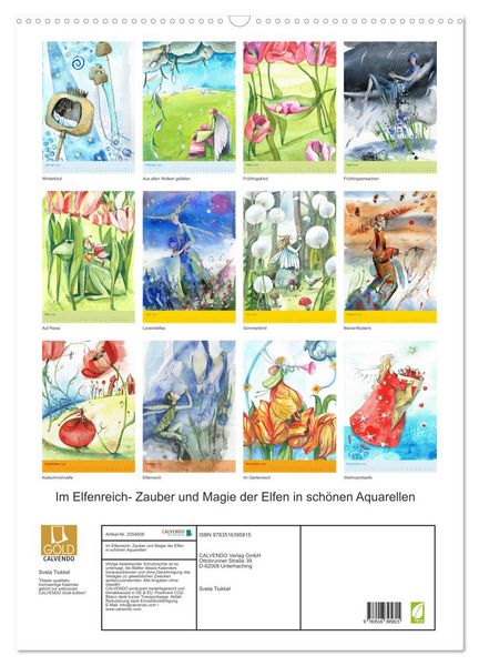 Produktbild: Im Elfenreich- Zauber und Magie der Elfen in sch&ouml;nen Aquarellen (Wandkalender 2026 DIN A2 hoch), CALVENDO Monatskalender
