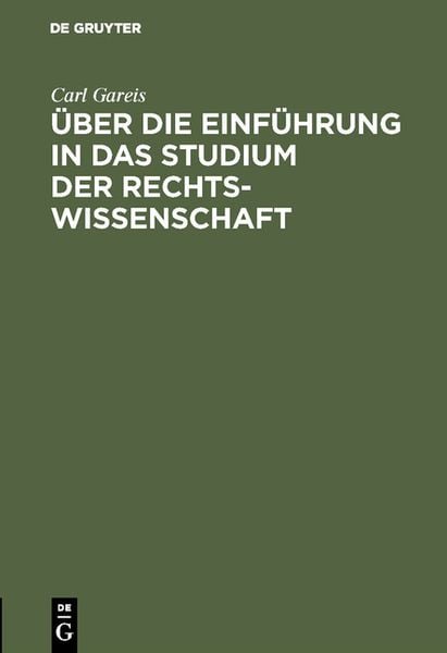 Produktbild: &Uuml;ber die Einf&uuml;hrung in das Studium der Rechtswissenschaft