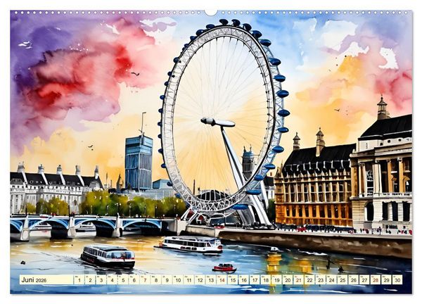 Produktbild: London - Metropole auf der Insel (hochwertiger Premium Wandkalender 2026 DIN A2 quer), Kunstdruck in Hochglanz