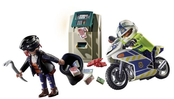 Produktbild: PLAYMOBIL&reg; 70572 Polizei-Motorrad: Verfolgung des Geldr&auml;ubers