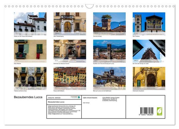 Produktbild: Bezauberndes Lucca (Wandkalender 2026 DIN A3 quer), CALVENDO Monatskalender