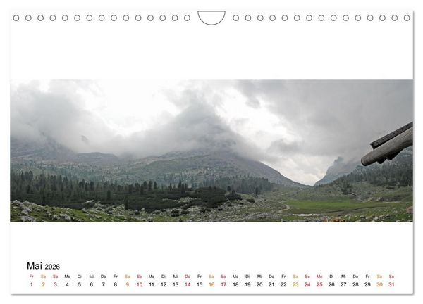 Produktbild: Der Dolomiten H&ouml;henweg EINS in Panoramabildern (Wandkalender 2026 DIN A4 quer), CALVENDO Monatskalender