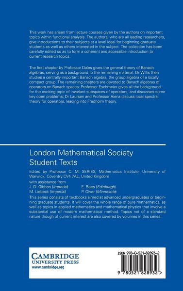 Produktbild: Introduction to Banach Algebras, Operators, and Harmonic Analysis