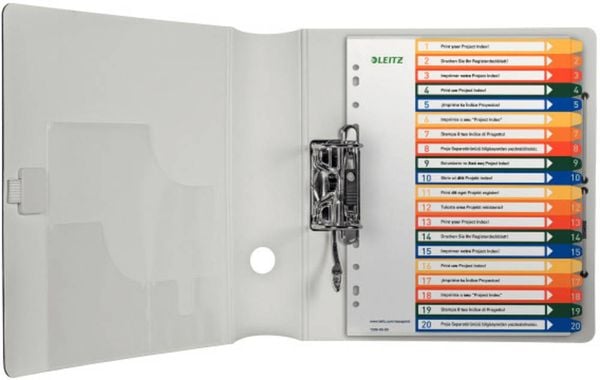 Produktbild: LEITZ&reg; Register Vollformat &uuml;berbreit farbig, 1-20 20teilig