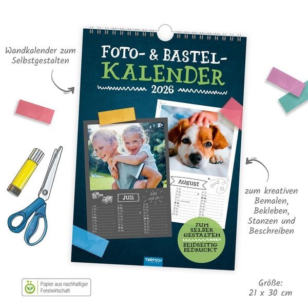 Produktbild: Trötsch Foto- und Bastelkalender A4 2026