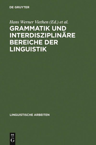 Produktbild: Grammatik und interdisziplin&auml;re Bereiche der Linguistik