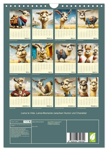 Produktbild: Lama la Vida. Lama-Momente zwischen Humor und Charakter (Wandkalender 2027 DIN A4 hoch), CALVENDO Monatskalender