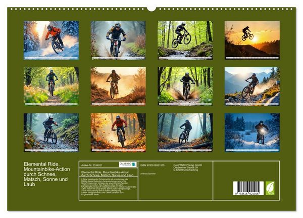 Produktbild: Elemental Ride. Mountainbike-Action durch Schnee, Matsch, Sonne und Laub (hochwertiger Premium Wandkalender 2027 DIN A2 quer), Kunstdruck in Hochglanz