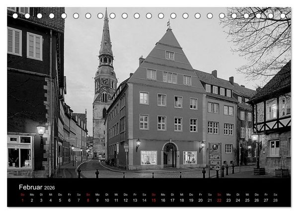 Produktbild: Hannover Monochrome Impressionen (Tischkalender 2026 DIN A5 quer), CALVENDO Monatskalender