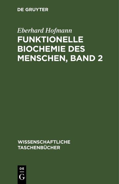Produktbild: Funktionelle Biochemie des Menschen, Band 2