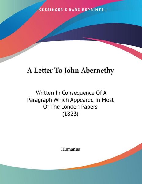 Produktbild: A Letter To John Abernethy