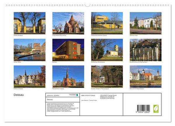 Produktbild: Dessau (hochwertiger Premium Wandkalender 2026 DIN A2 quer), Kunstdruck in Hochglanz
