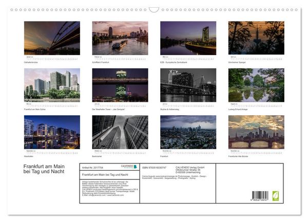 Produktbild: Frankfurt am Main bei Tag und Nacht (Wandkalender 2026 DIN A2 quer), CALVENDO Monatskalender