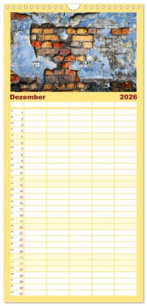 Produktbild: Familienplaner 2026 - MAUER(N)spalten mit 5 Spalten (Wandkalender, 21 x 45 cm) CALVENDO