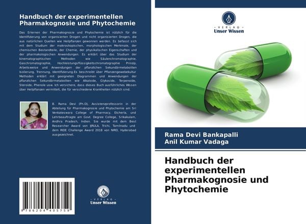 Handbuch der experimentellen Pharmakognosie und Phytochemie, Taschenbuch von Rama Devi Bankapalli , Anil Kumar Vadaga, Verlag Unser Wissen,