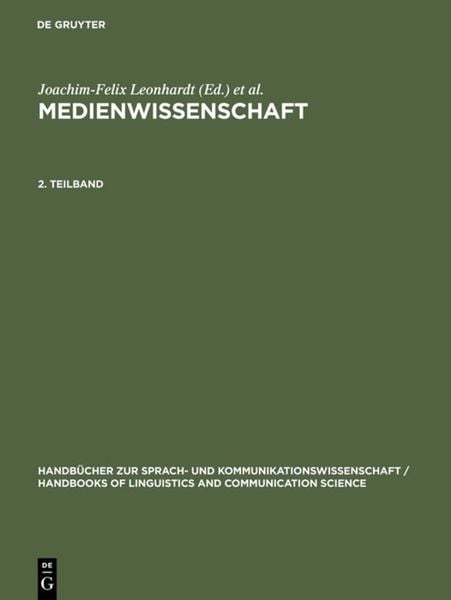 Produktbild: Medienwissenschaft. 2. Teilband