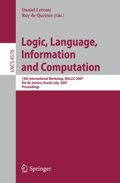 Produktbild: Logic, Language, Information and Computation
