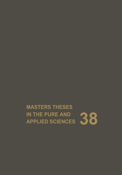 Produktbild: Masters Theses in the Pure and Applied Sciences
