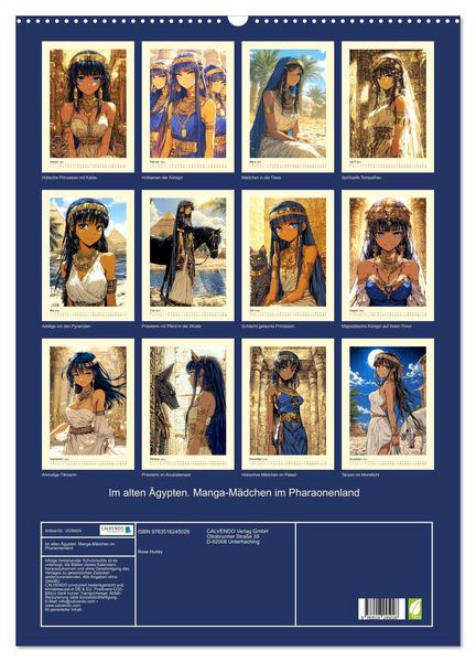 Produktbild: Im alten &Auml;gypten. Manga-M&auml;dchen im Pharaonenland (Wandkalender 2026 DIN A2 hoch), CALVENDO Monatskalender