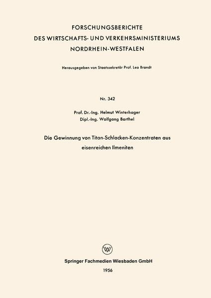 Produktbild: Die Gewinnung von Titan-Schlacken-Konzentraten aus eisenreichen Ilmeniten