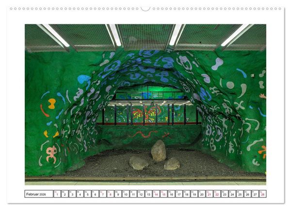 Produktbild: Stockholms Metrostationen - Bunte Meisterwerke im Untergrund (Wandkalender 2026 DIN A2 quer), CALVENDO Monatskalender