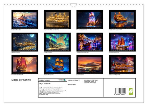 Produktbild: Magie der Schiffe (Wandkalender 2026 DIN A3 quer), CALVENDO Monatskalender